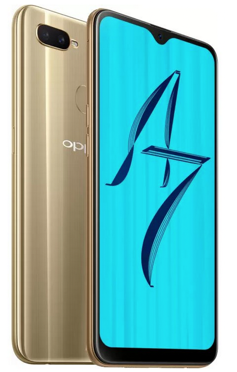a 7 oppo dazling gold front and back