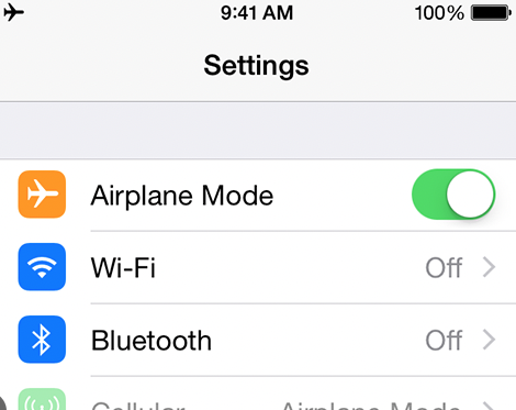 iPhone airplane mode