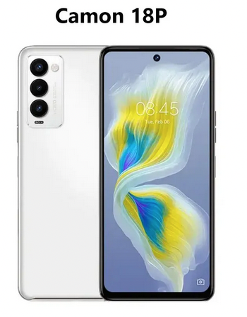 tecno camon 18 p white back and front