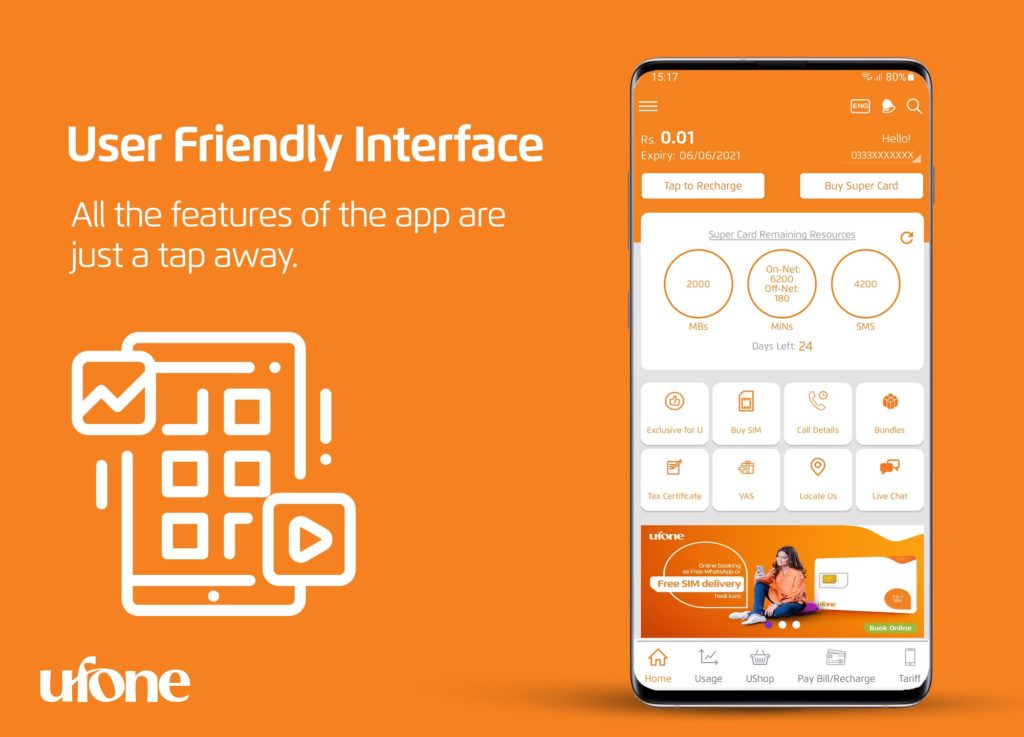 check ufone balance via mobile app
