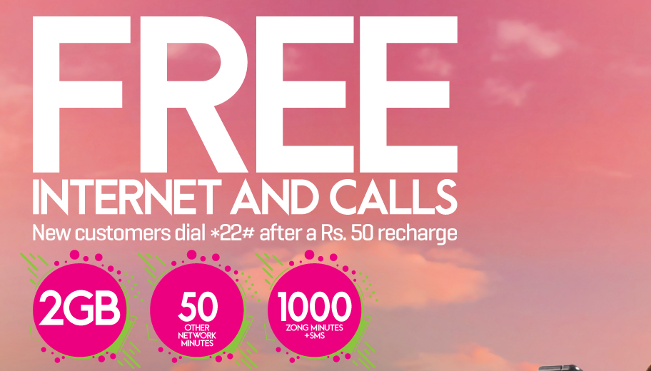 free internet zong and calls