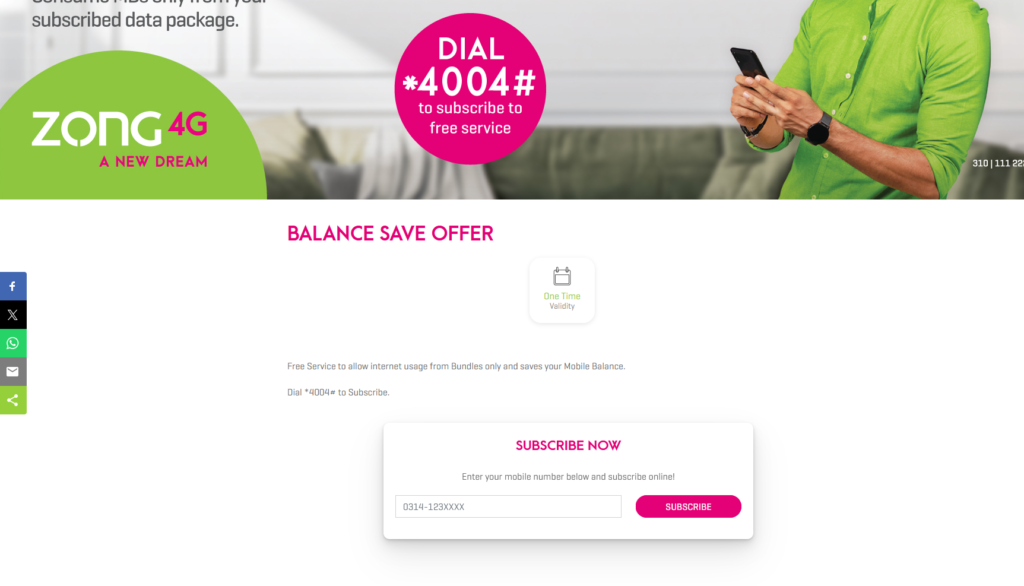 Zong balance save website